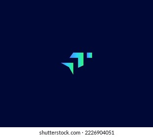 T Letra Modelo De Vector De Logotipo Símbolo De Monograma Resumen. Usable para el deporte de negocios, la tecnología, la moda, el logotipo digital y creativo futuro