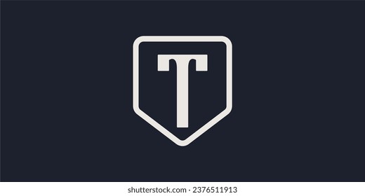 T Letra Modelo Vector Modelo Abstracto Símbolo Monograma . letra T dentro del escudo Carta Usable para el mejor moderno, empresarial, corporativo, premium, deportivo, tecnológico y futuro logotipo creativo