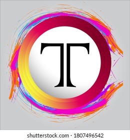 Logo de la letra T con fondo blanco.Icono de la letra negra.Este es el logo de la compañía.