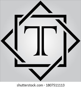T-Brief-Logo auf weißem Hintergrund.Das schwarze Buchstaben-Symbol.Das ist Firmenlogo.