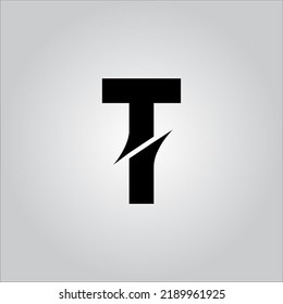 T letter logo. T Letter logo with white background. This is black letter logo. Use stylist fashion logo. Decorative design.