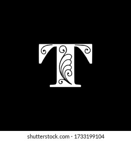 T letter logo with white logo and black background.The nice letter design.