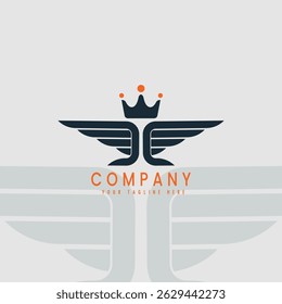 T Letter Logo with Wings and Crown Concept for Royal Business, Leadership, and Premium Branding