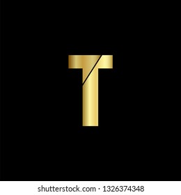 T letter. luxury alphabet. gold alphabet. luxury font. font for web. font for business.