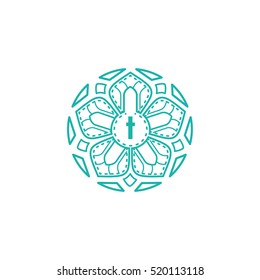 T letter luxury ornate monogram . Vector illustration. Vector logo with decorative calligraphic borders (icon, sign, symbol, emblem,)