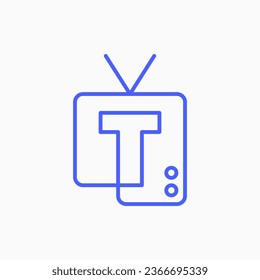 t letter mark channel television tv logo vector icon illustration
