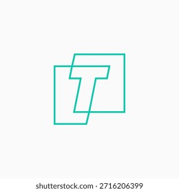 t letter mark square logo vector icon illustration