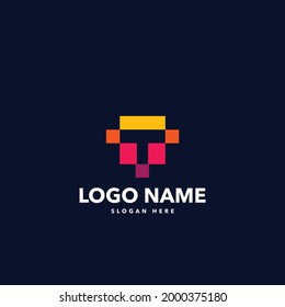 t letter modern logo design