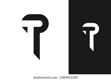 t letter monogram logo design