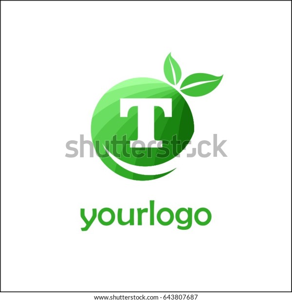 T Letter Organic Market Logo Eco Stock Vector (Royalty Free) 643807687 ...