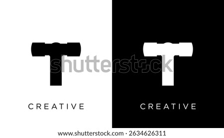 T Letter plumbing logo design vector template, plumber logo design