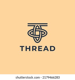 T letter with rings atomic linear logo icon sign symbol design concept