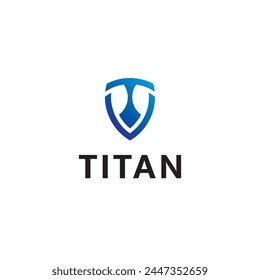 T letter Shield initial logo template design vector Concept. Alphabet T Letter into Sheild Branding Concept in Blue gradient vector graphics EPS 10
