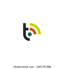 T letter signal logo vector icon illustration