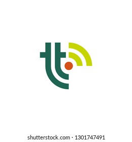 T letter signal logo vector icon illustration