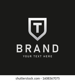T Letter silver Premium Logo 