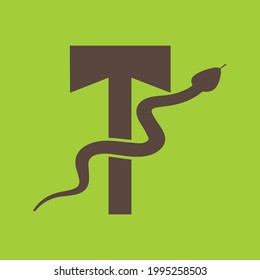 T letter snake logo for your company