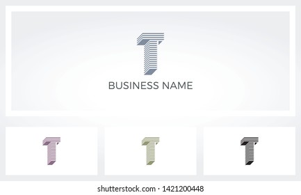 T Letter Stack Layer Logo