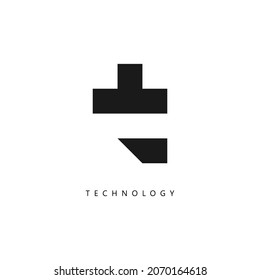 T Letter Technology icon. Trendy flat vector T Letter Technology icon on white background, vector illustration can be use for web and mobile
