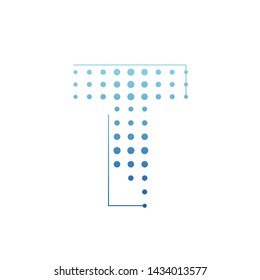 T letter technology logo. Abstract T letter vector logo design