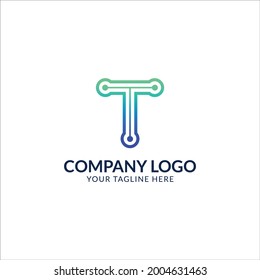 T Letter Technology Logo, T Letter Icon Design Template