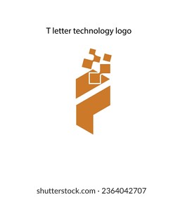 T letter technology logo vector