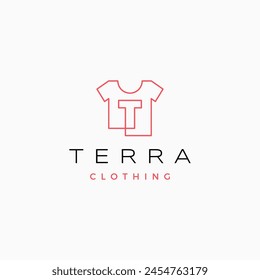 t letter tee tshirt apparel clothing monogram logo vector icon illustration