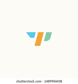 T letter TP initial logo vector icon mark colorfull