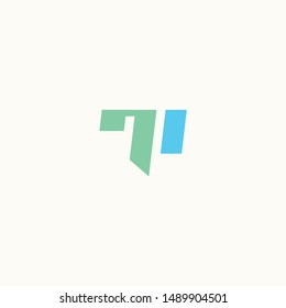 T letter TP initial logo vector icon mark colorfull
