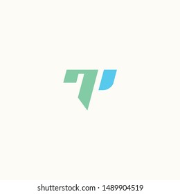 T letter TP initial logo vector icon mark colorfull