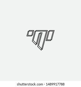 T letter TP initial logo vector icon mark line art
