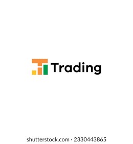T-Buchstaben und Handelsdiagramm-Logo
