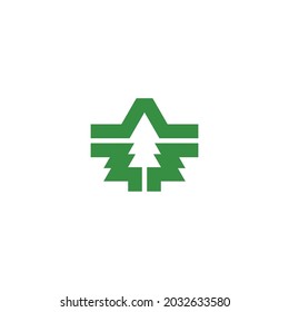 T Letter with Tree Shape, Construction Lamberyard Logo Design Vector