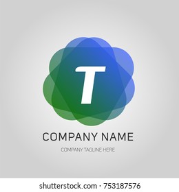 t letter triangle shape logo with modern concept