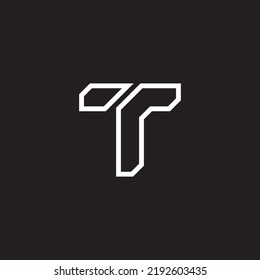 T Letter Typhography Initials Monogram Futuristic Modern Technology Logo Design Vector