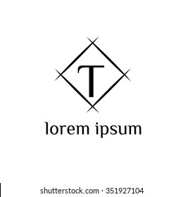 T letter vector logo template (sign, symbol, emblem, ornament)