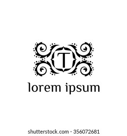 T letter vector logo template (sign, symbol, emblem, ornament)