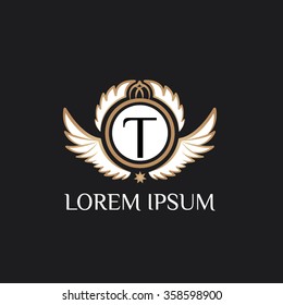 T letter vector logo template (sign, symbol, emblem, ornament)