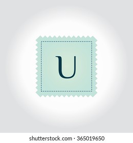 T letter vector logo template (sign, symbol, emblem, ornament) on a stamp background