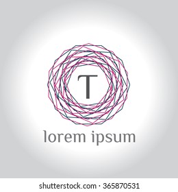 T letter vector logo template (sign, symbol, emblem, ornament)