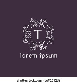 T letter vector logo template (sign, symbol, emblem, ornament)