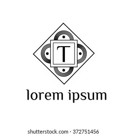 T letter vector logo template (sign, symbol, emblem, ornament)
