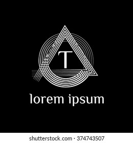 T letter vector logo template (sign, symbol, emblem, ornament)