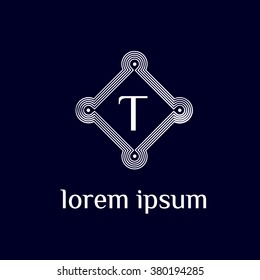 T letter vector logo template (sign, symbol, emblem, ornament)