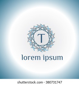 T letter vector logo template (sign, symbol, emblem, ornament)