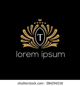 T letter vector logo template (sign, symbol, emblem, ornament)