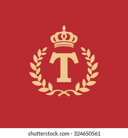 T letter wreath logo