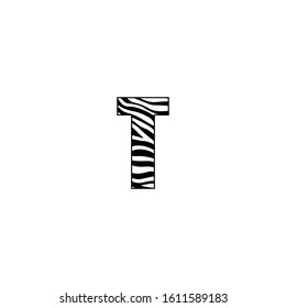 T letter with zebra pattern logo design
