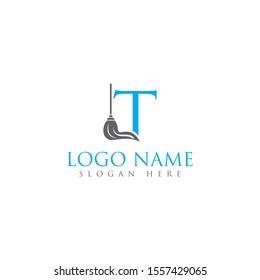 T letter/mop logo design template full vector