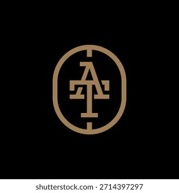 A- und T-Buchstaben abstraktes Monogramm-Logo-Design